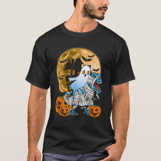 不気味ハロウィン幽霊乗り恐竜ホ幽霊のよく出るウ Tシャツ