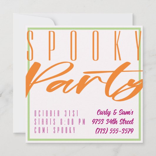 不気味ハロウィン招待状テンプレート (裏面)