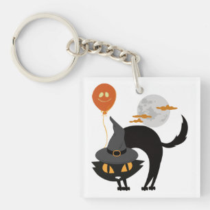 不気味ハロウィン猫 キーホルダー