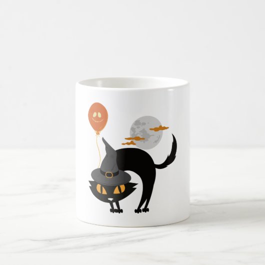 不気味ハロウィン猫 コーヒーマグカップ (中央)