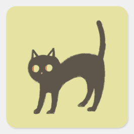 不気味ハロウィン猫 スクエアシール