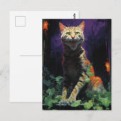 不気味ハロウィン猫 ポストカード (正面/裏面)