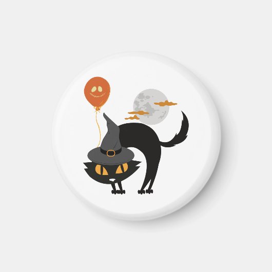 不気味ハロウィン猫 マグネット (正面)