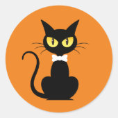 不気味ハロウィン猫 ラウンドシール (正面)