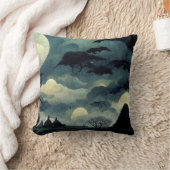 不気味ハロウィン絵画の風景 クッション (ブランケット)