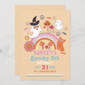 不気味ハロウィン誕生日キッズ70sレトロヴィンテージ 招待状 (正面/裏面)