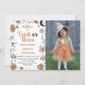 不気味ハロウィン3回目の誕生日パーティー写真 招待状 (正面)