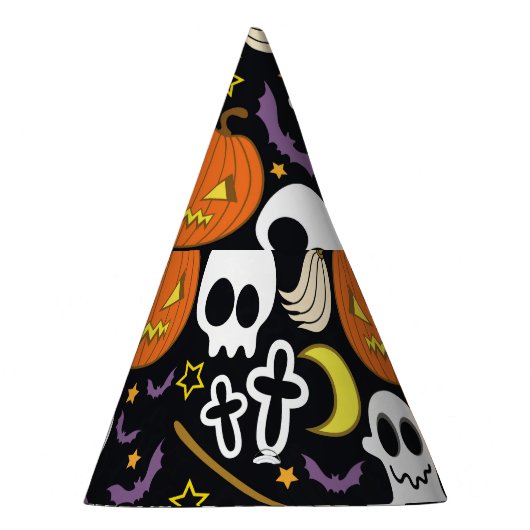 不気味ハロウィン:テーマの背景デザイン。 パーティーハット (右)