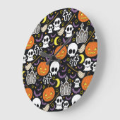不気味ハロウィン:テーマの背景デザイン。 ラージ壁時計 (傾斜)
