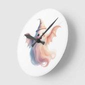 不気味ハロウィンTシャツ – おもしろい幽霊 ラウンド壁時計 (傾斜)