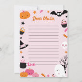 不気味ハロウィーンかわいいピンクのタイムカプセルノートメイスン サンキューカード (正面)