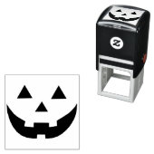 不気味ハロウィーンのカボチャのちょうちんパンプキン顔おもしろいハロウィーン セルフインキングスタンプ (インサイチュ)