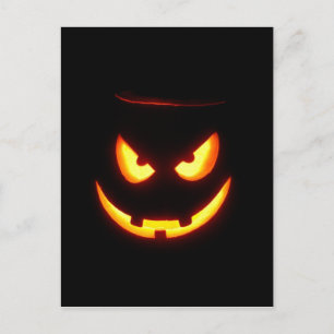不気味ハロウィーンのカボチャのちょうちん ポストカード