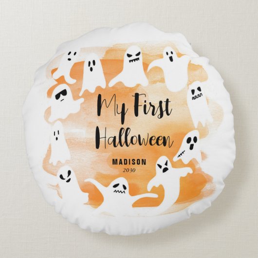 不気味ハロウィーンの誕生日会 ラウンドクッション (裏面)