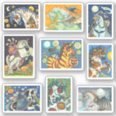 不気味ハロウィーンの馬とユニコーン シール (正面)