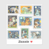 不気味ハロウィーンの馬とユニコーン シール (シート)