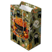 不気味ハロウィーングリーン ミディアムペーパーバッグ (裏面アングル)