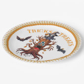 不気味ハロウィーンシャーマンオンツリースタンプ ペーパープレート (アングル)