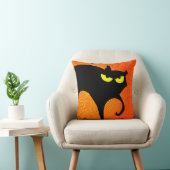 不気味ハロウィーンブラックキャット クッション (椅子)
