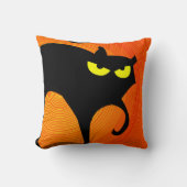 不気味ハロウィーンブラックキャット クッション (正面)