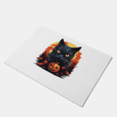 不気味ハロウィーンブラックキャット ドアマット (アングル)