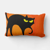 不気味ハロウィーンブラックキャット ランバークッション (裏面)