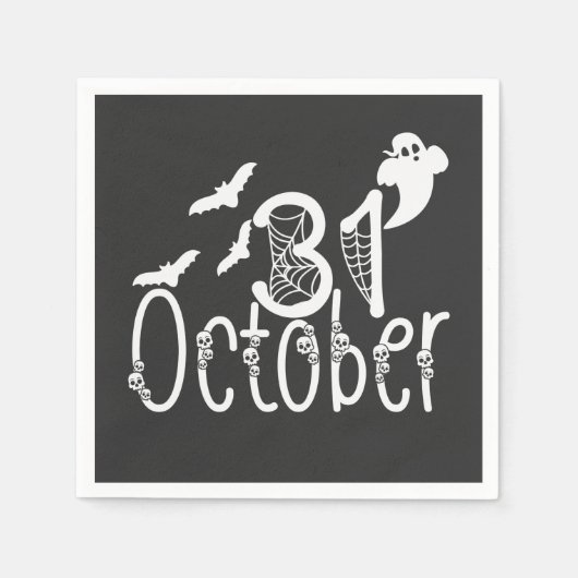 不気味ハロウィーン31 10月 スタンダードカクテルナプキン (正面)