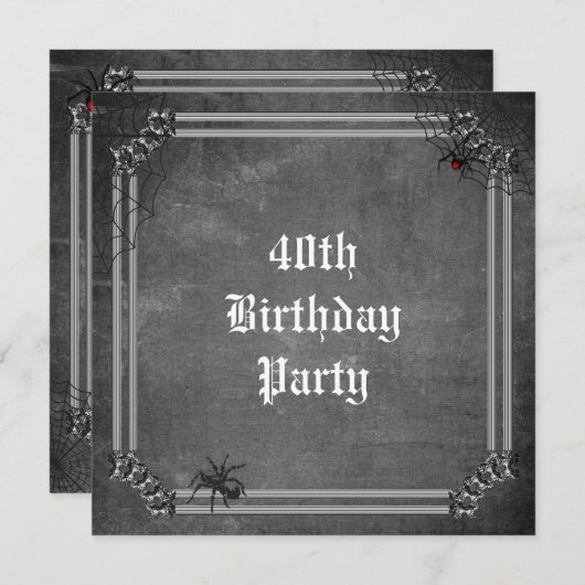 不気味ハロウィーン40歳の誕生日 招待状 (正面/裏面)