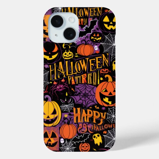 不気味ハロウィーン – カボチャ、こうもり、クモの巣 Case-Mate iPhoneケース (裏面)