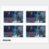 不気味ハロウィーン 長方形シール (シート)