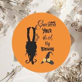 不気味ハローウィンパーティファンキーカルドロンウィッチハット ラウンドシール