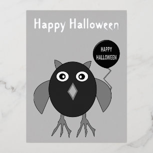 不気味ハローウィンパーティフクロウカスタムル 箔シーズンポストカード