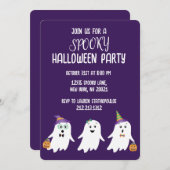 不気味ハローウィンパーティ幽霊トリックオアトリート 招待状 (正面/裏面)