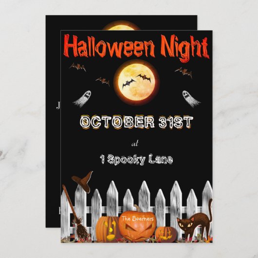 不気味ハローウィンパーティ招待状 招待状 (正面/裏面)