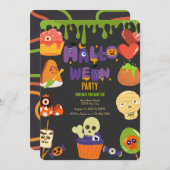 不気味ハローウィンパーティ招待状 招待状 (正面/裏面)