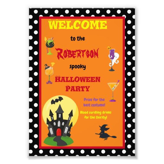 不気味ハローウィンパーティ歓迎ポスター フォトプリント            (正面)