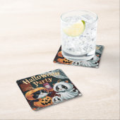 不気味ハローウィンパーティ スクエアペーパーコースター (インサイチュ)