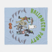 不気味ハローウィンパーティ フリースブランケット (正面(横))