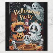 不気味ハローウィンパーティ ワインラベル (シングルラベル)