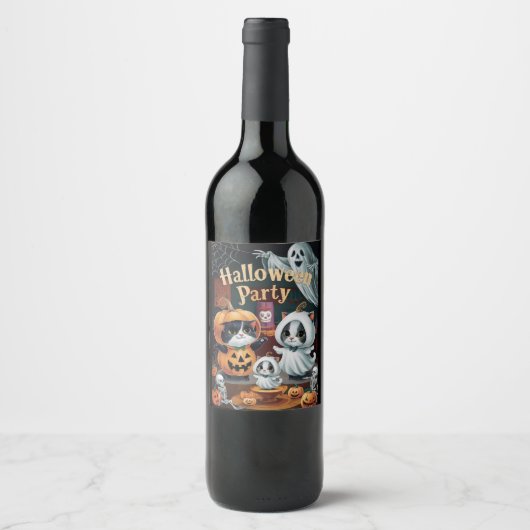 不気味ハローウィンパーティ ワインラベル (正面)