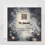 不気味ハローウィンパーティ-幽霊とカボチャ 招待状 (裏面)