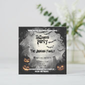 不気味ハローウィンパーティ-幽霊とカボチャ 招待状 (スタンド正面)