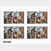 不気味ハローウィンパーティ 長方形シール (シート)