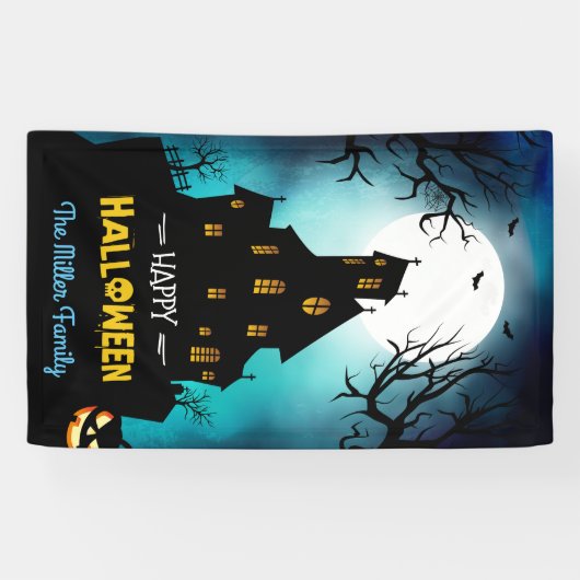 不気味ハ幽霊のよく出るウスハッピーハローウィンパーティー 横断幕 (横)