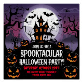 不気味ハ幽霊のよく出るウスハローウィンパーティデザイン ポスター (正面)