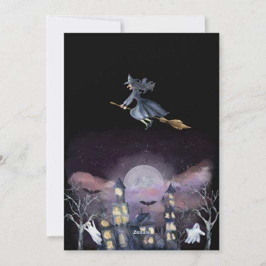 不気味ハ幽霊のよく出るウスハローウィンパーティ招待状 シーズンカード (裏面)