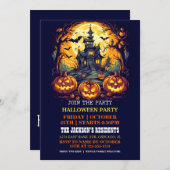 不気味ハ幽霊のよく出るウスハローウィンパーティ招待状 招待状 (正面/裏面)