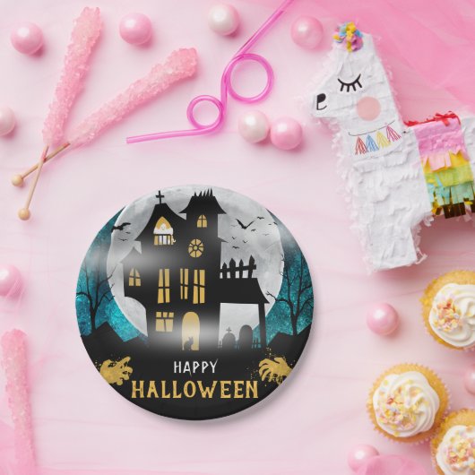 不気味ハ幽霊のよく出るウスハローウィンパーティ ペーパープレート (パーティー)