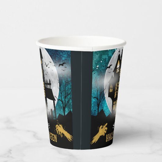 不気味ハ幽霊のよく出るウスハローウィンパーティ 紙コップ (右)