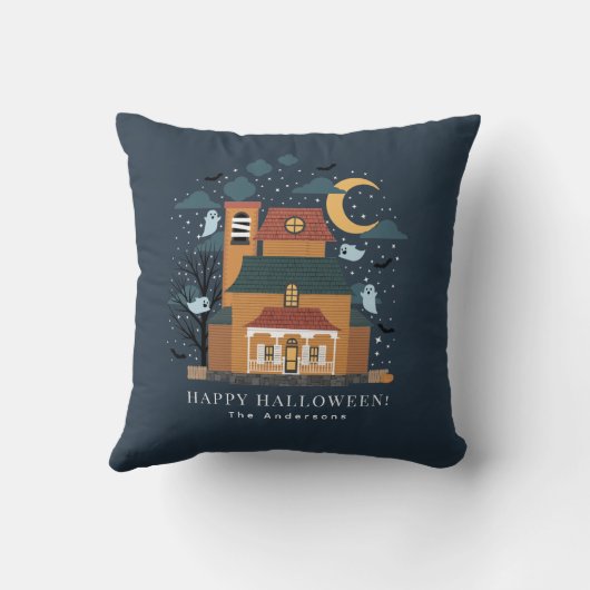 不気味ハ幽霊のよく出るウスファミリーネーム素朴ハロウィーン クッション (裏面)